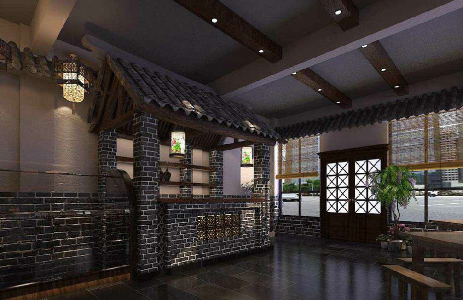 小灶臺中餐館裝修設(shè)計效果圖