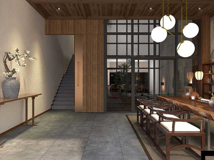 300m2洛陽茶居會(huì)所設(shè)計(jì)效果圖